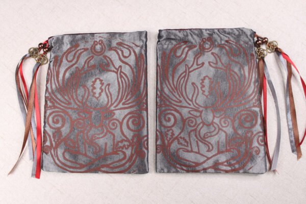 Brown coloured printing on both sides of Cernunnos bag, inspired by ancient Celtic nature deity and fertility horned stag god