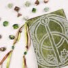 Mystical Chalice Well Pouch with polyhedron dice, good to use as dice bag and as tarot card bag, runes bag or spell bag