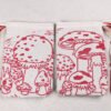 Red coloured printing on both sides of toadstool bag, inspired by beautiful fly agaric toadstools from the world of mycology