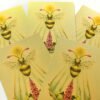Five card set of Gold Honey Bee Sacro Nectare Postcard, suitable as spring card, birthday card, birth card etc.