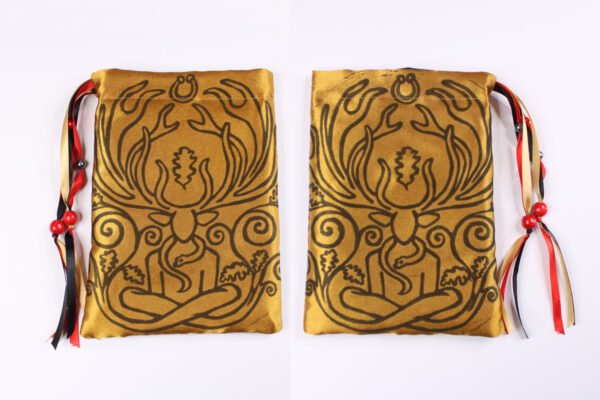 Black coloured printing on both sides of Cernunnos bag, inspired by ancient Celtic Horned Forest God of Nature and Fertility