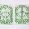 Green coloured printing on both sides of Chalice Well bag, inspired by the Chalice Well Garden in Glastonbury Town England
