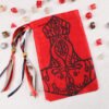 Viking Mjollnir Pouch with polyhedron dice, good to use as dice bag and as tarot card bag, runes bag or spell bag
